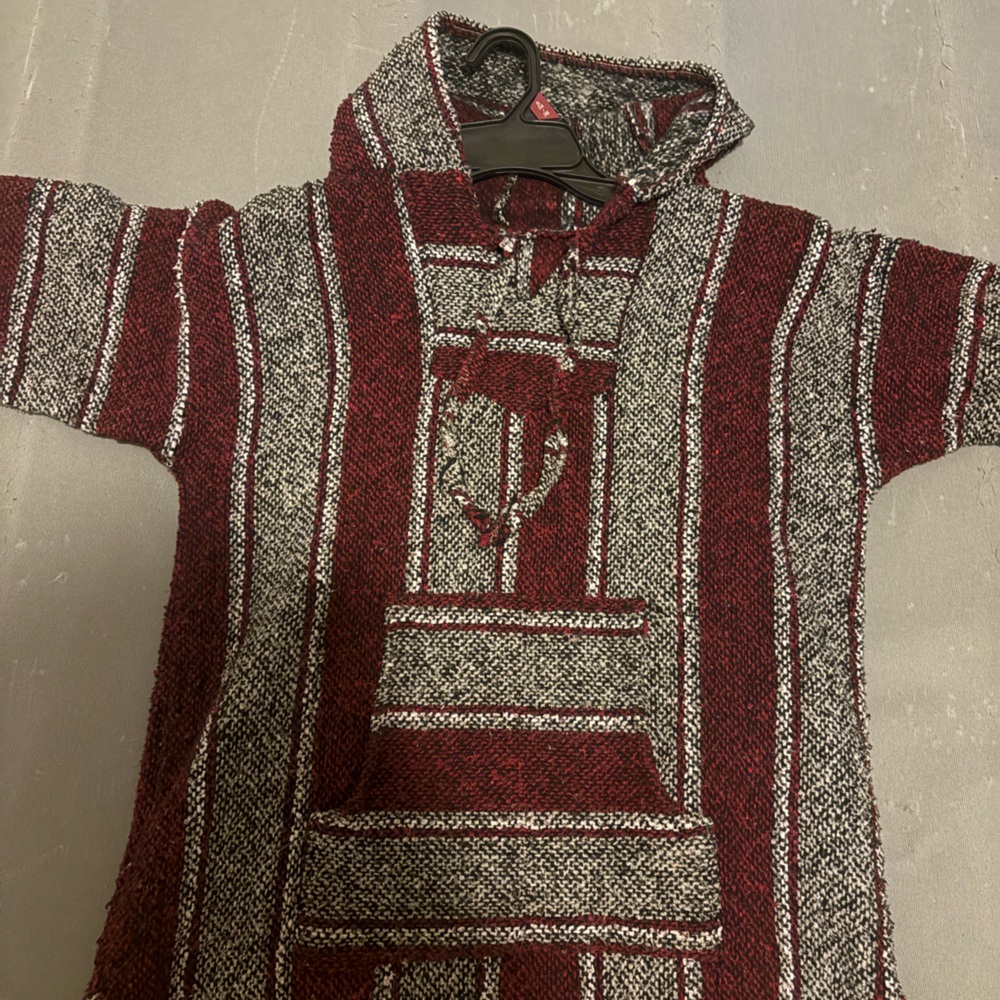 Red and Gray Striped Sweater